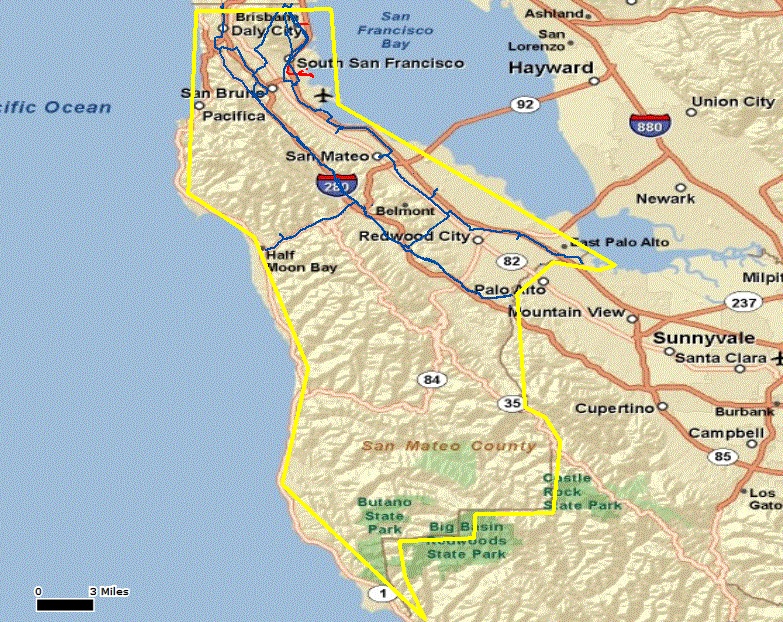 San Mateo Natural Gas Pipeline Map
